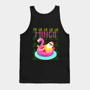 Falalala mingo - Flamingo Summer Santa Tank Top